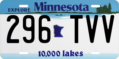 MN license plate 296TVV