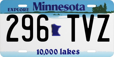 MN license plate 296TVZ