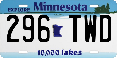 MN license plate 296TWD
