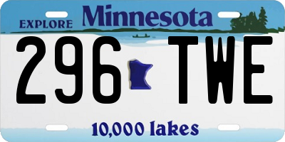 MN license plate 296TWE