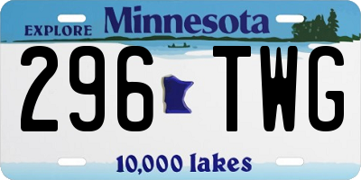 MN license plate 296TWG