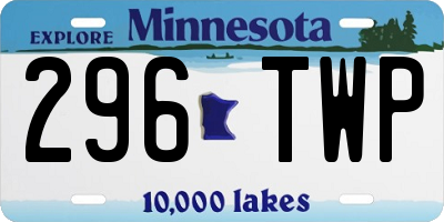 MN license plate 296TWP