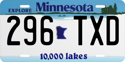 MN license plate 296TXD