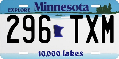 MN license plate 296TXM