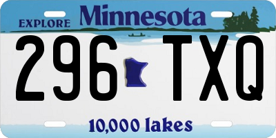 MN license plate 296TXQ