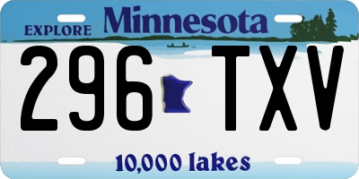 MN license plate 296TXV