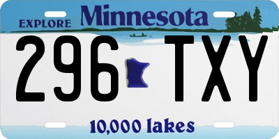 MN license plate 296TXY