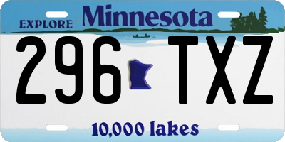 MN license plate 296TXZ