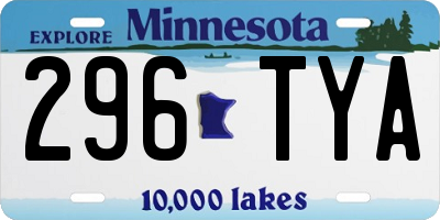 MN license plate 296TYA