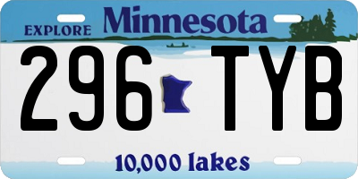 MN license plate 296TYB