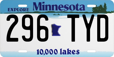 MN license plate 296TYD