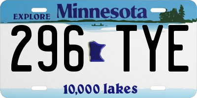 MN license plate 296TYE