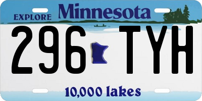 MN license plate 296TYH