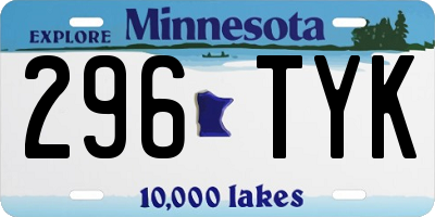 MN license plate 296TYK
