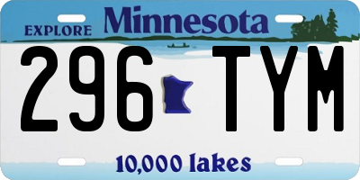 MN license plate 296TYM