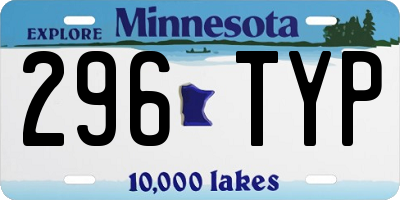 MN license plate 296TYP