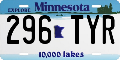 MN license plate 296TYR