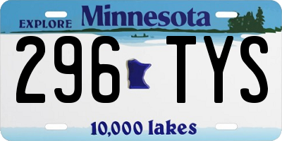 MN license plate 296TYS