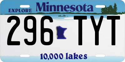 MN license plate 296TYT