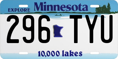 MN license plate 296TYU