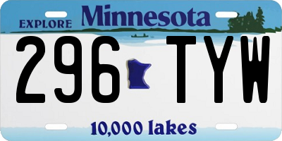 MN license plate 296TYW