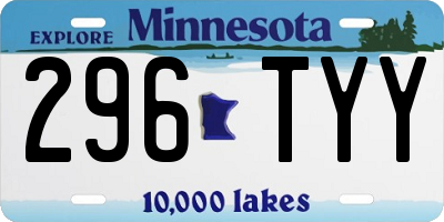 MN license plate 296TYY