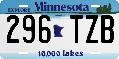 MN license plate 296TZB