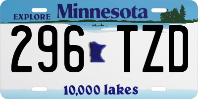 MN license plate 296TZD