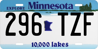 MN license plate 296TZF