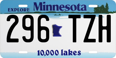 MN license plate 296TZH