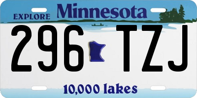 MN license plate 296TZJ