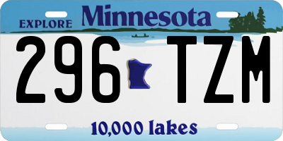 MN license plate 296TZM