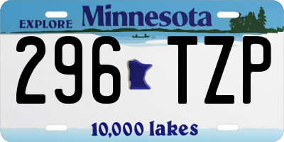 MN license plate 296TZP