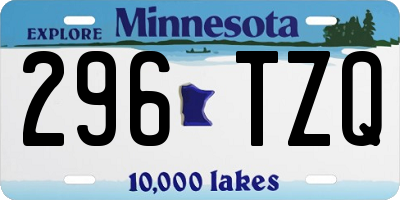 MN license plate 296TZQ