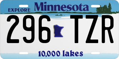 MN license plate 296TZR