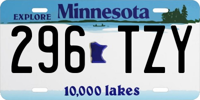 MN license plate 296TZY