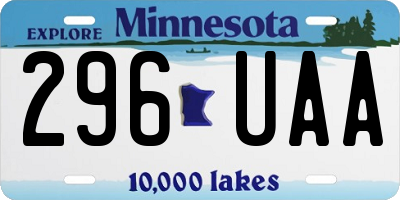 MN license plate 296UAA
