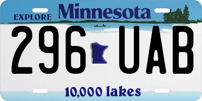 MN license plate 296UAB