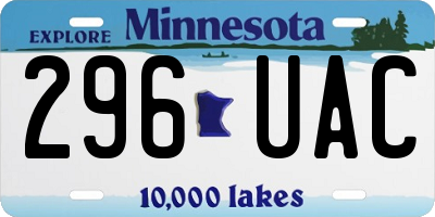 MN license plate 296UAC