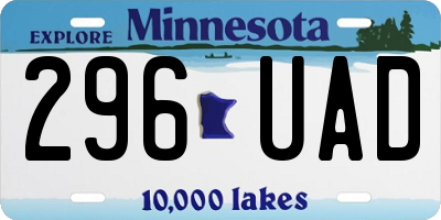 MN license plate 296UAD