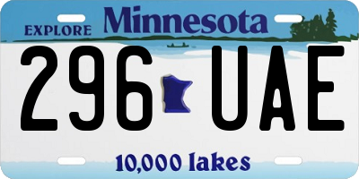 MN license plate 296UAE