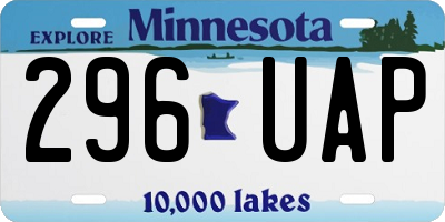 MN license plate 296UAP