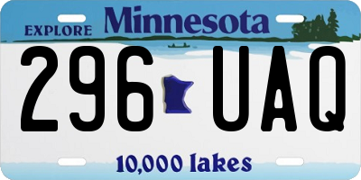 MN license plate 296UAQ