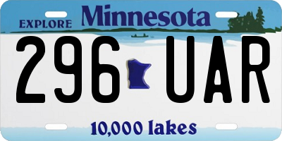 MN license plate 296UAR