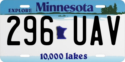 MN license plate 296UAV