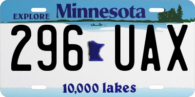 MN license plate 296UAX