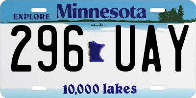 MN license plate 296UAY