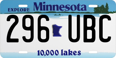 MN license plate 296UBC