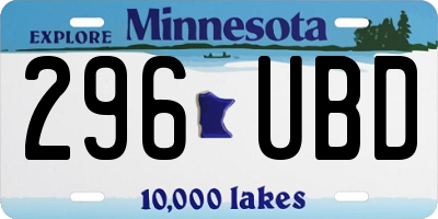 MN license plate 296UBD