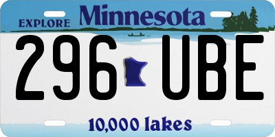 MN license plate 296UBE